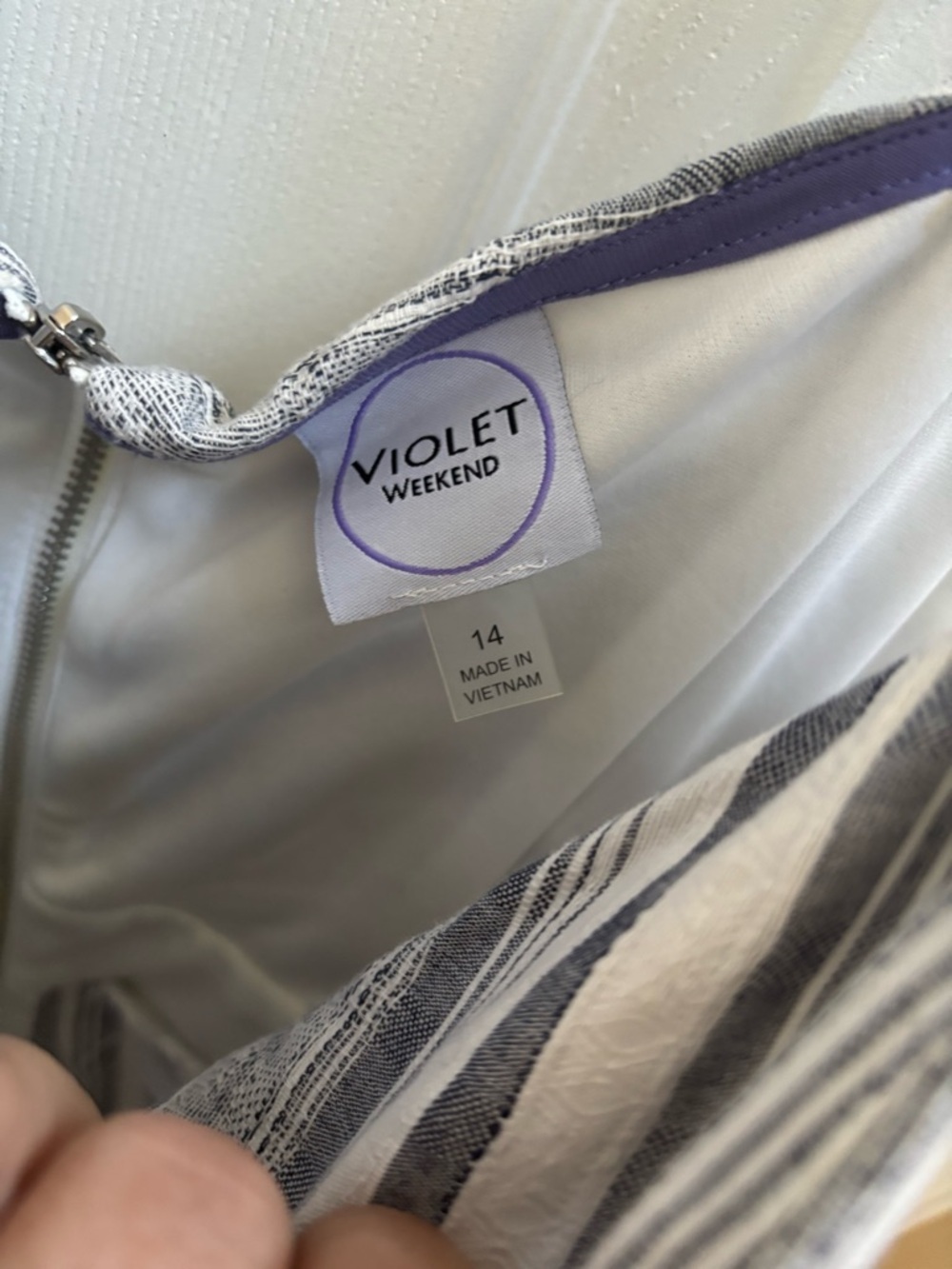 Violet Weekend Striped Tie-Front Wide-Leg Jumpsuit, Size 14, NWOT - Picture 4 of 5